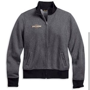 Harley Davidson Ladies Chain stitch zip front Mockneck jacket - Small